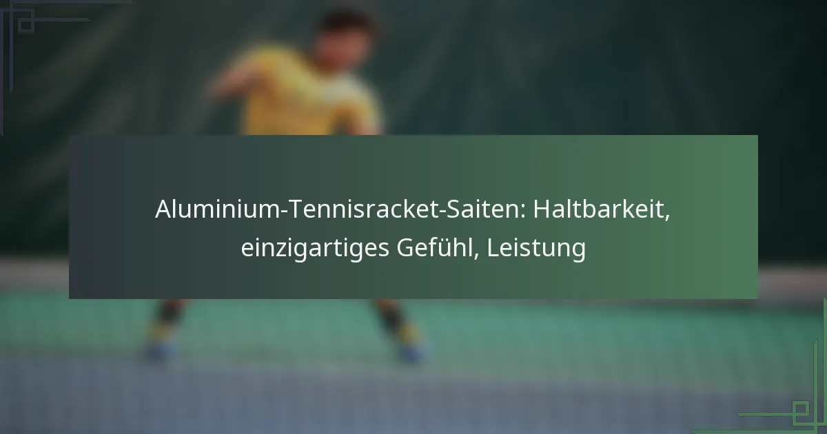 Aluminium-Tennisracket-Saiten: Haltbarkeit, einzigartiges Gefühl, Leistung