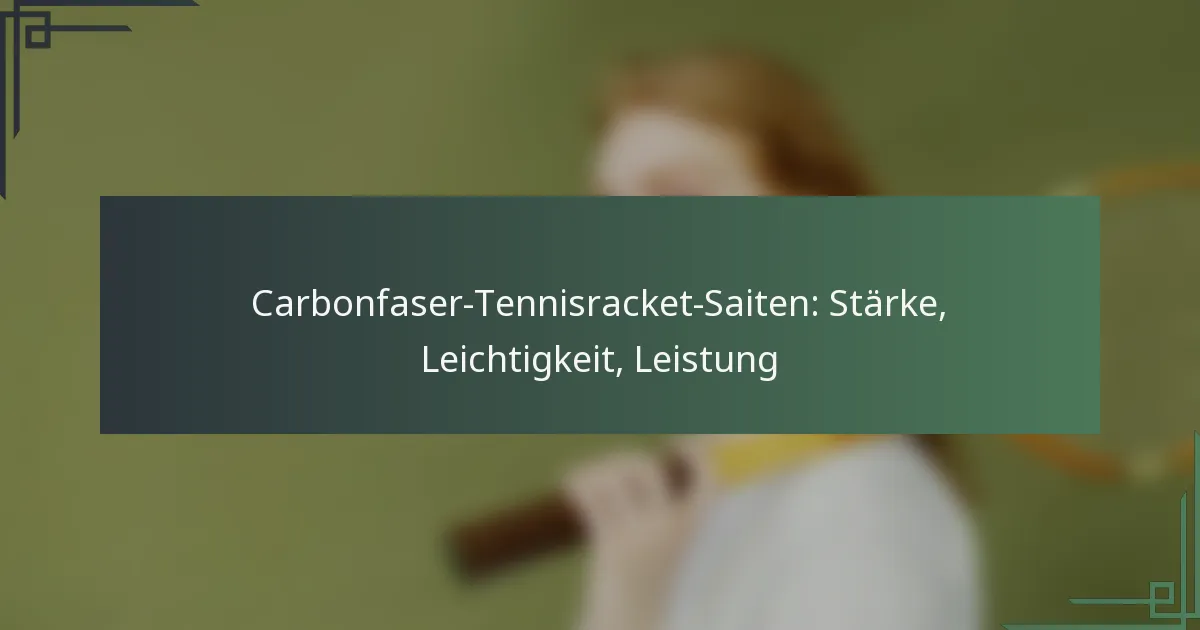 Carbonfaser-Tennisracket-Saiten: Stärke, Leichtigkeit, Leistung