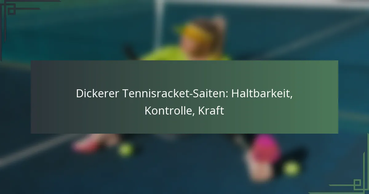 Dickerer Tennisracket-Saiten: Haltbarkeit, Kontrolle, Kraft