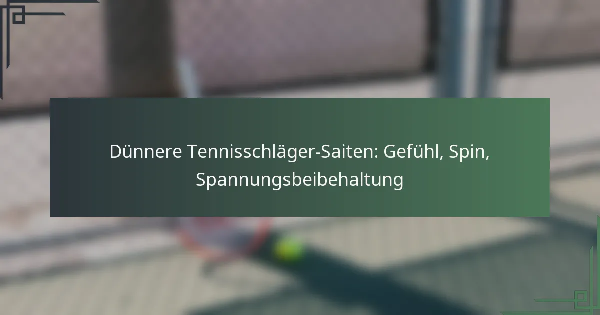 Dünnere Tennisschläger-Saiten: Gefühl, Spin, Spannungsbeibehaltung