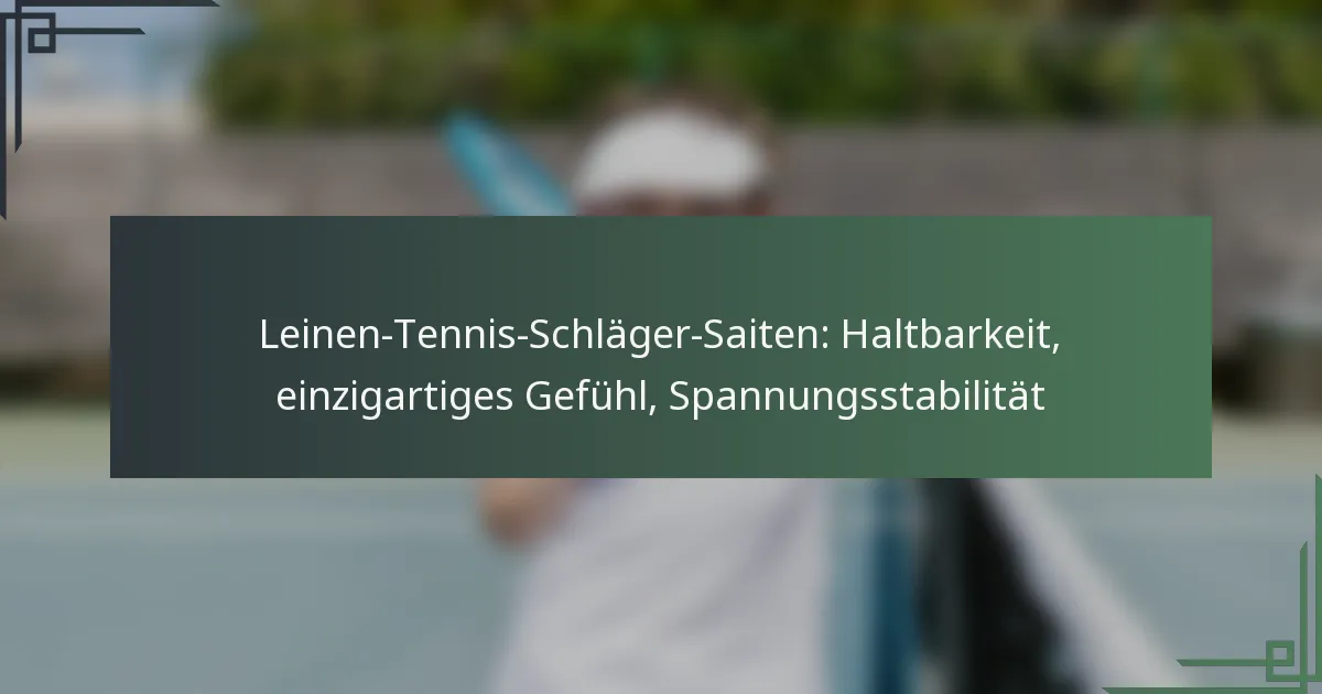Leinen-Tennis-Schläger-Saiten: Haltbarkeit, einzigartiges Gefühl, Spannungsstabilität