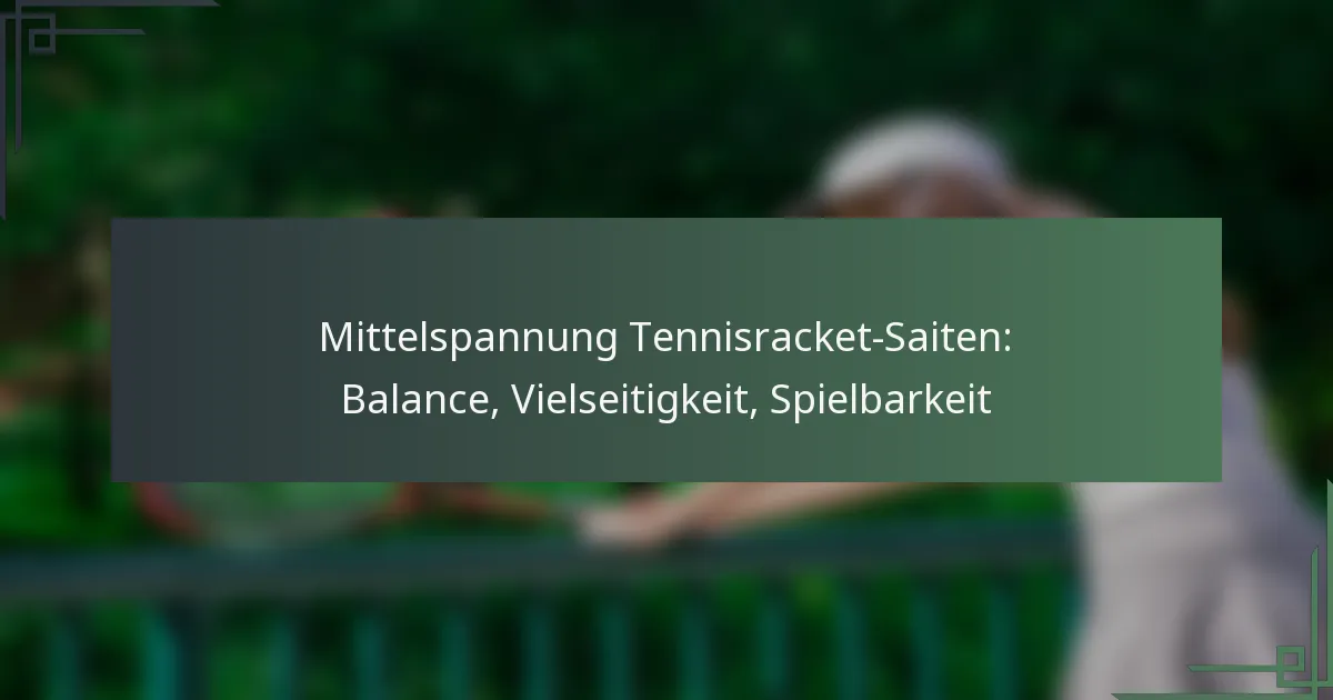 Mittelspannung Tennisracket-Saiten: Balance, Vielseitigkeit, Spielbarkeit