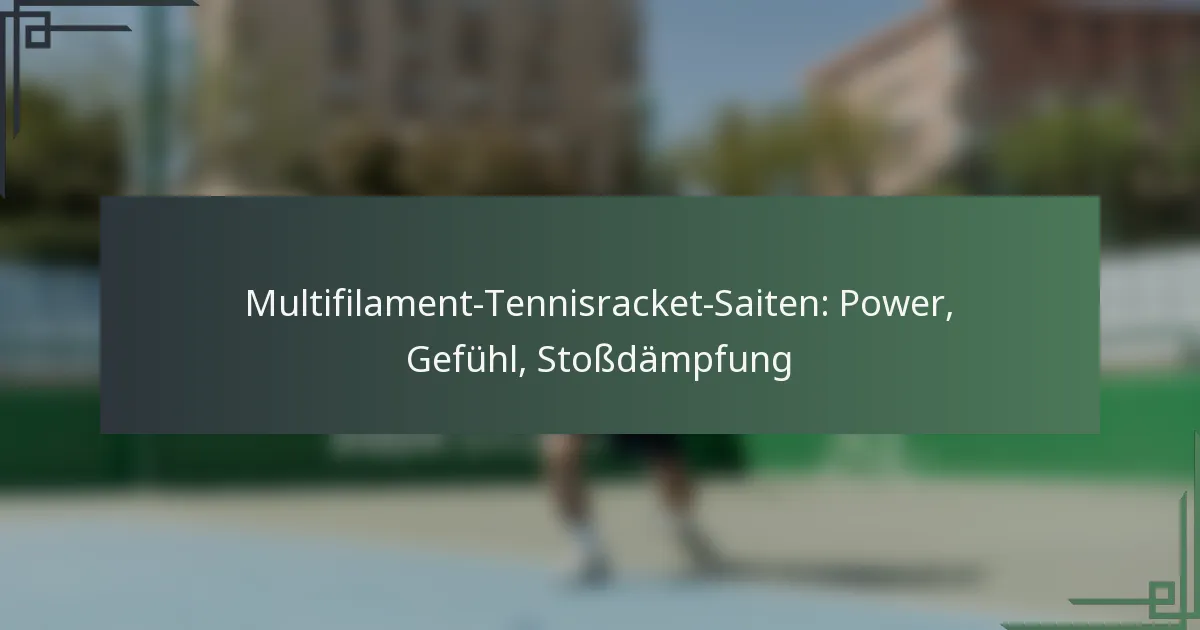 Multifilament-Tennisracket-Saiten: Power, Gefühl, Stoßdämpfung