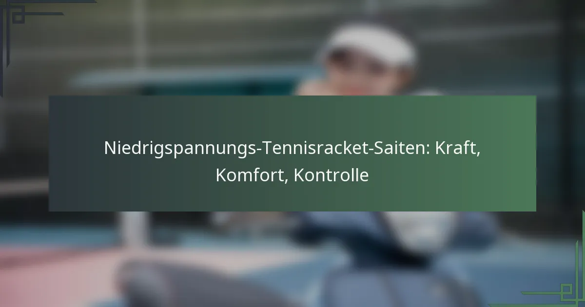 Niedrigspannungs-Tennisracket-Saiten: Kraft, Komfort, Kontrolle