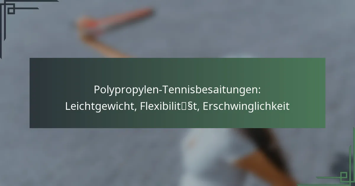 Polypropylen-Tennisbesaitungen: Leichtgewicht, Flexibilität, Erschwinglichkeit