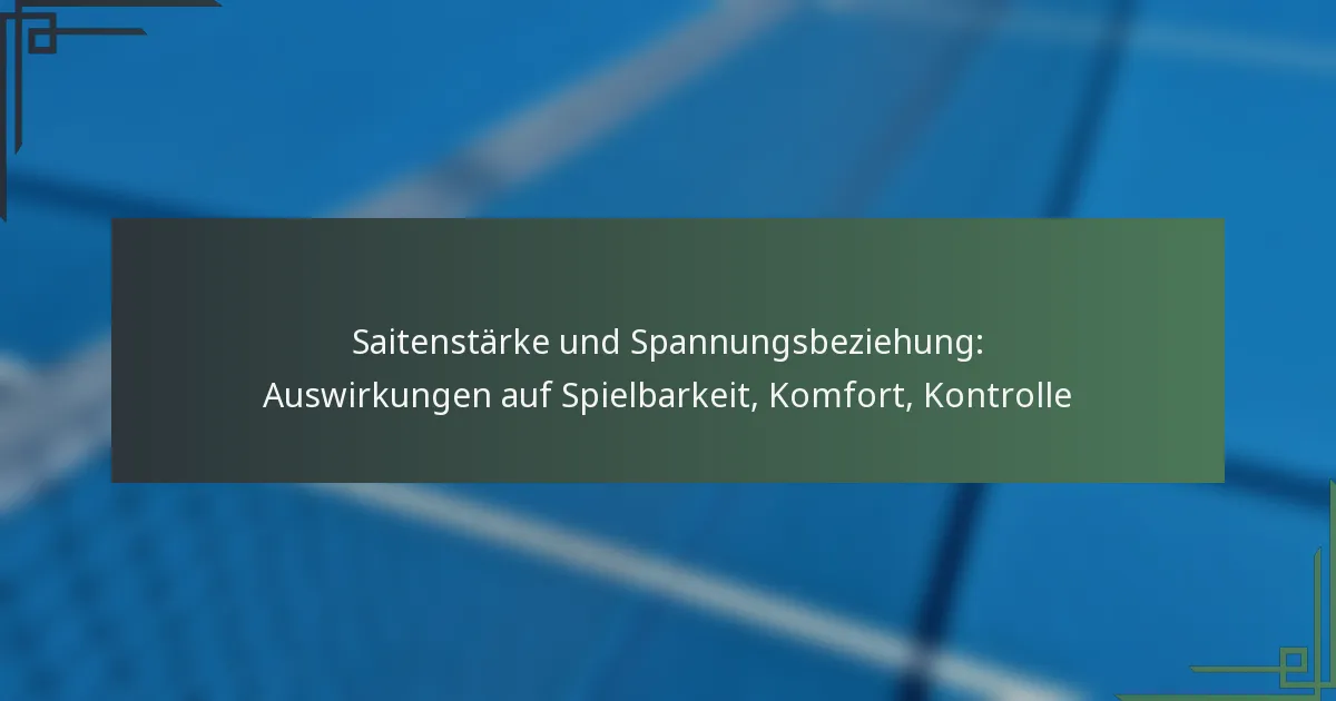Saitenstärke und Spannungsbeziehung: Auswirkungen auf Spielbarkeit, Komfort, Kontrolle