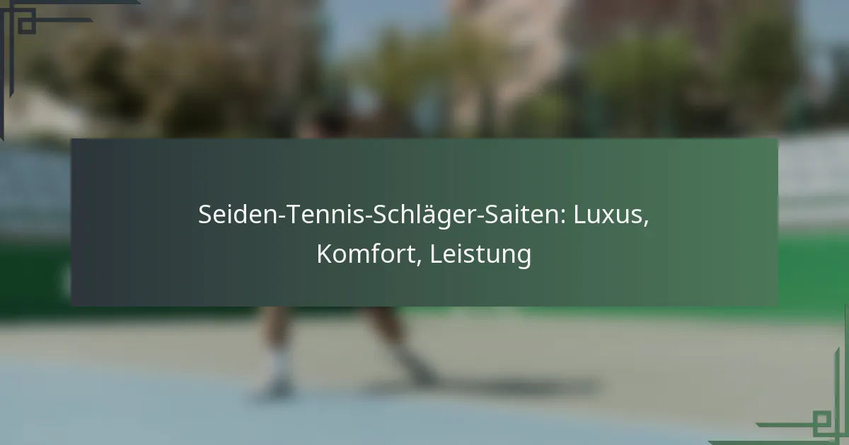 Seiden-Tennis-Schläger-Saiten: Luxus, Komfort, Leistung
