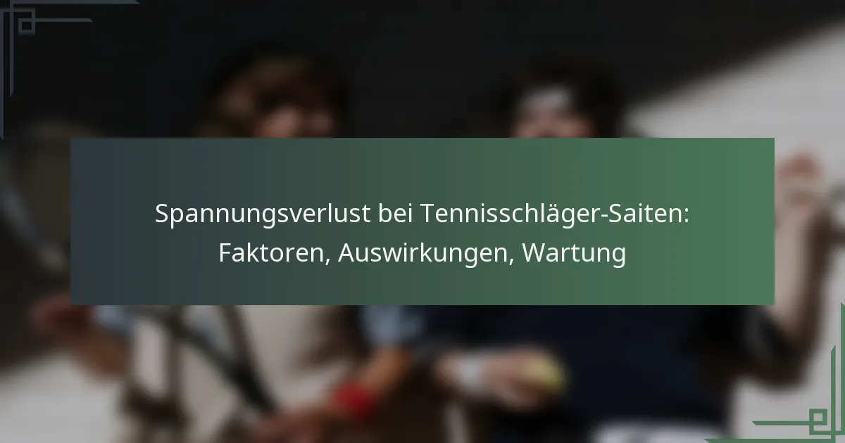 Spannungsverlust bei Tennisschläger-Saiten: Faktoren, Auswirkungen, Wartung