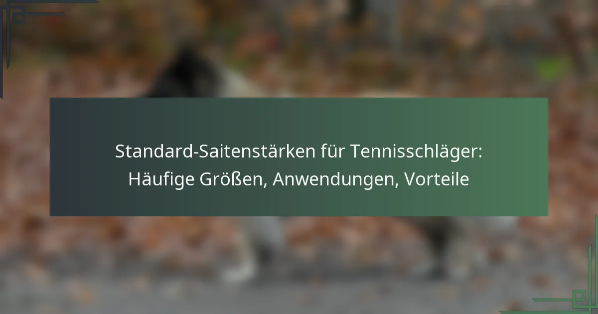 Standard-Saitenstärken für Tennisschläger: Häufige Größen, Anwendungen, Vorteile