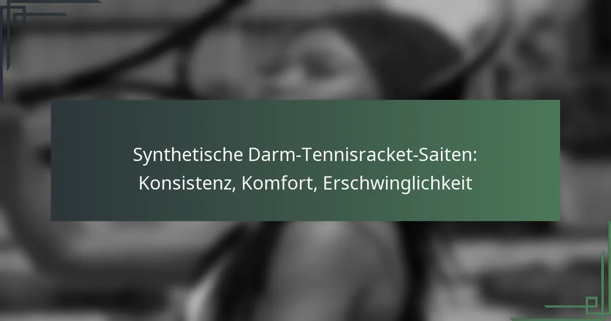 Synthetische Darm-Tennisracket-Saiten: Konsistenz, Komfort, Erschwinglichkeit