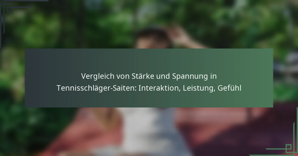 Vergleich von Stärke und Spannung in Tennisschläger-Saiten: Interaktion, Leistung, Gefühl