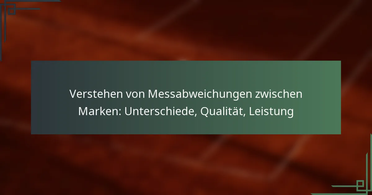 Verstehen von Messabweichungen zwischen Marken: Unterschiede, Qualität, Leistung