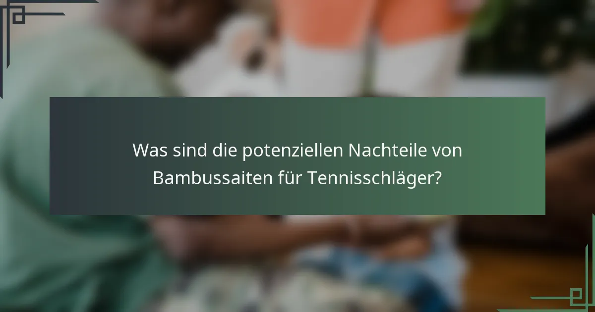Was sind die potenziellen Nachteile von Bambussaiten für Tennisschläger?