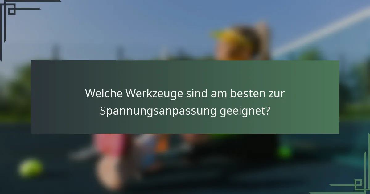Welche Werkzeuge sind am besten zur Spannungsanpassung geeignet?