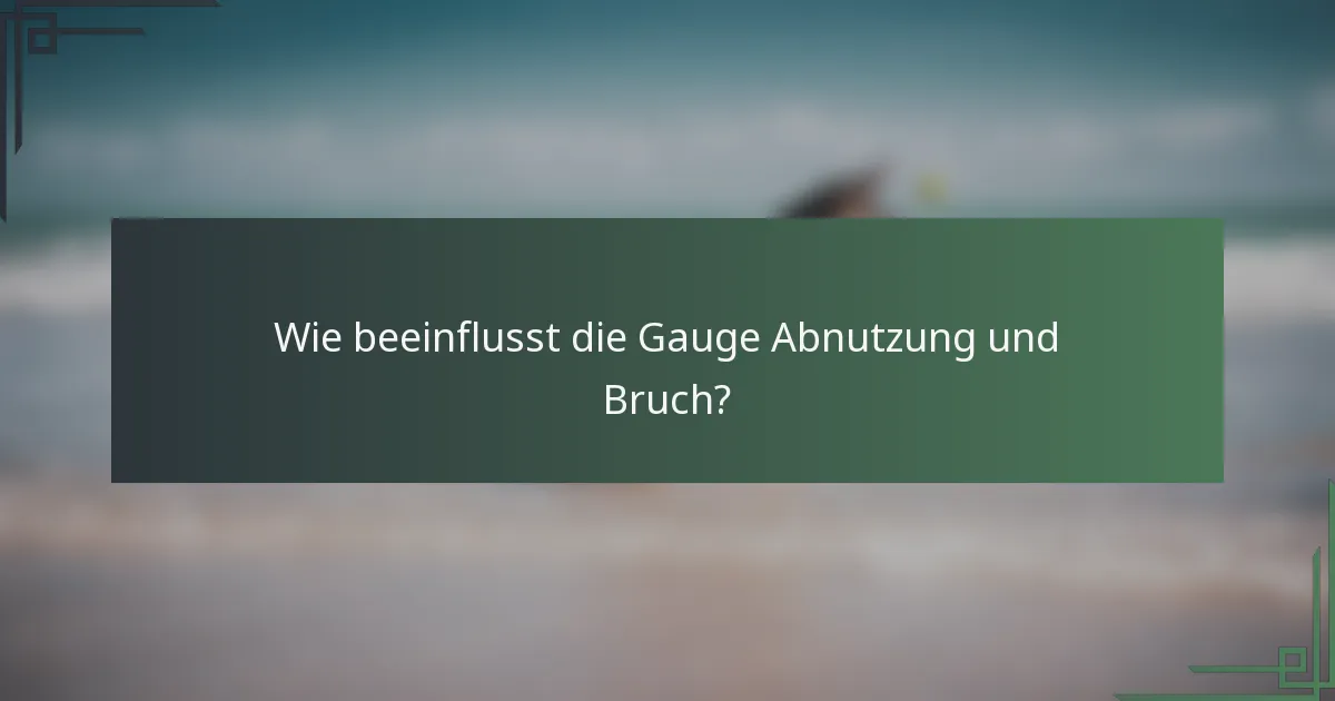 Wie beeinflusst die Gauge Abnutzung und Bruch?