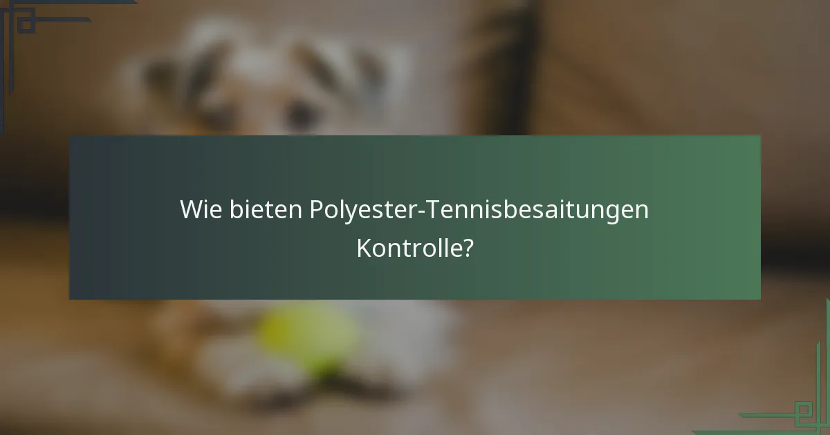Wie bieten Polyester-Tennisbesaitungen Kontrolle?