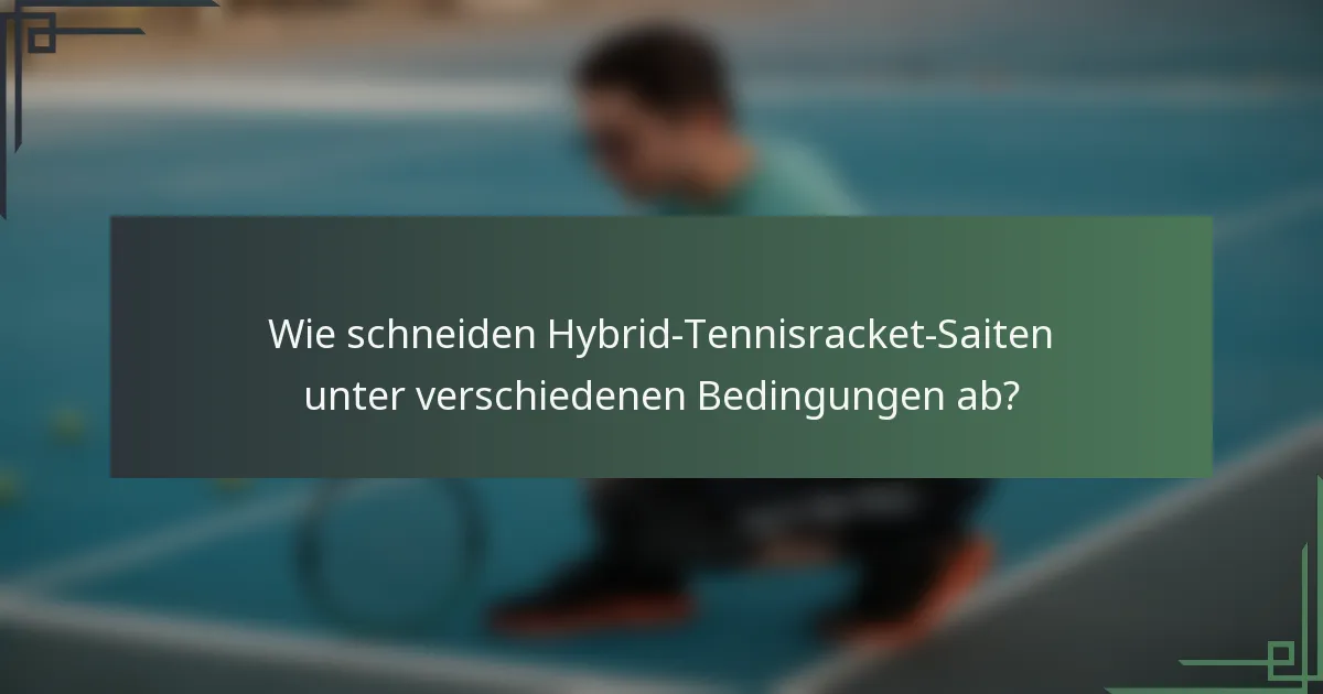 Wie schneiden Hybrid-Tennisracket-Saiten unter verschiedenen Bedingungen ab?
